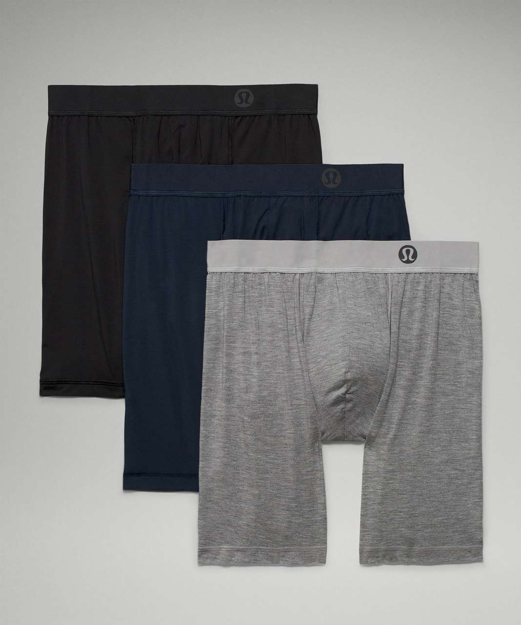 Lululemon Always In Motion Boxer 7" *3 Pack - Black / Heathered Core Medium Grey / True Navy