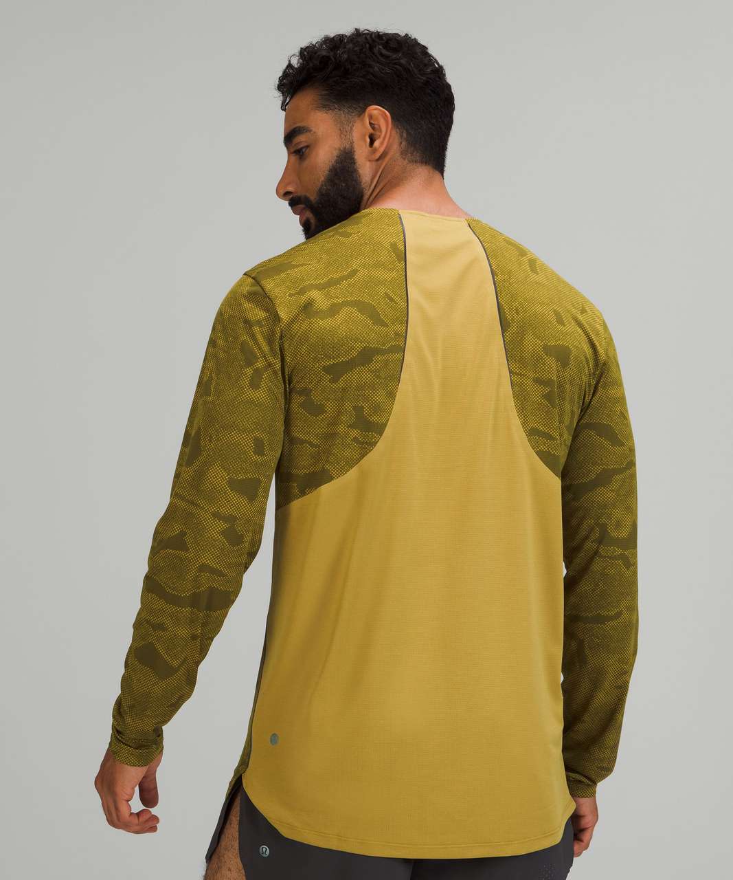 Lululemon Fast and Free Long Sleeve Shirt - Chroma Camo Auric Gold Juniper Green