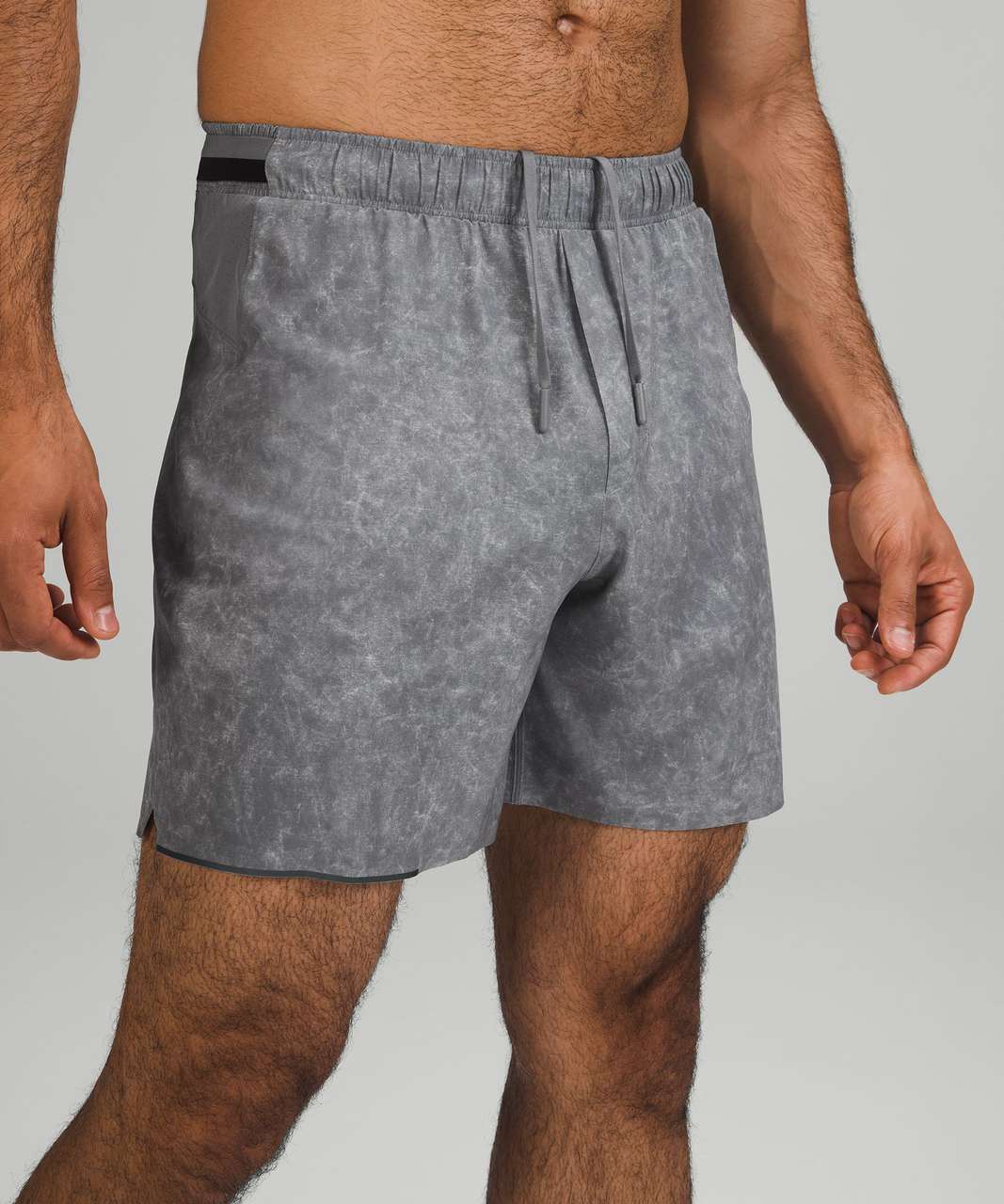 Lululemon Surge Linerless Short 6" - Gravel Dust Asphalt Grey Multi