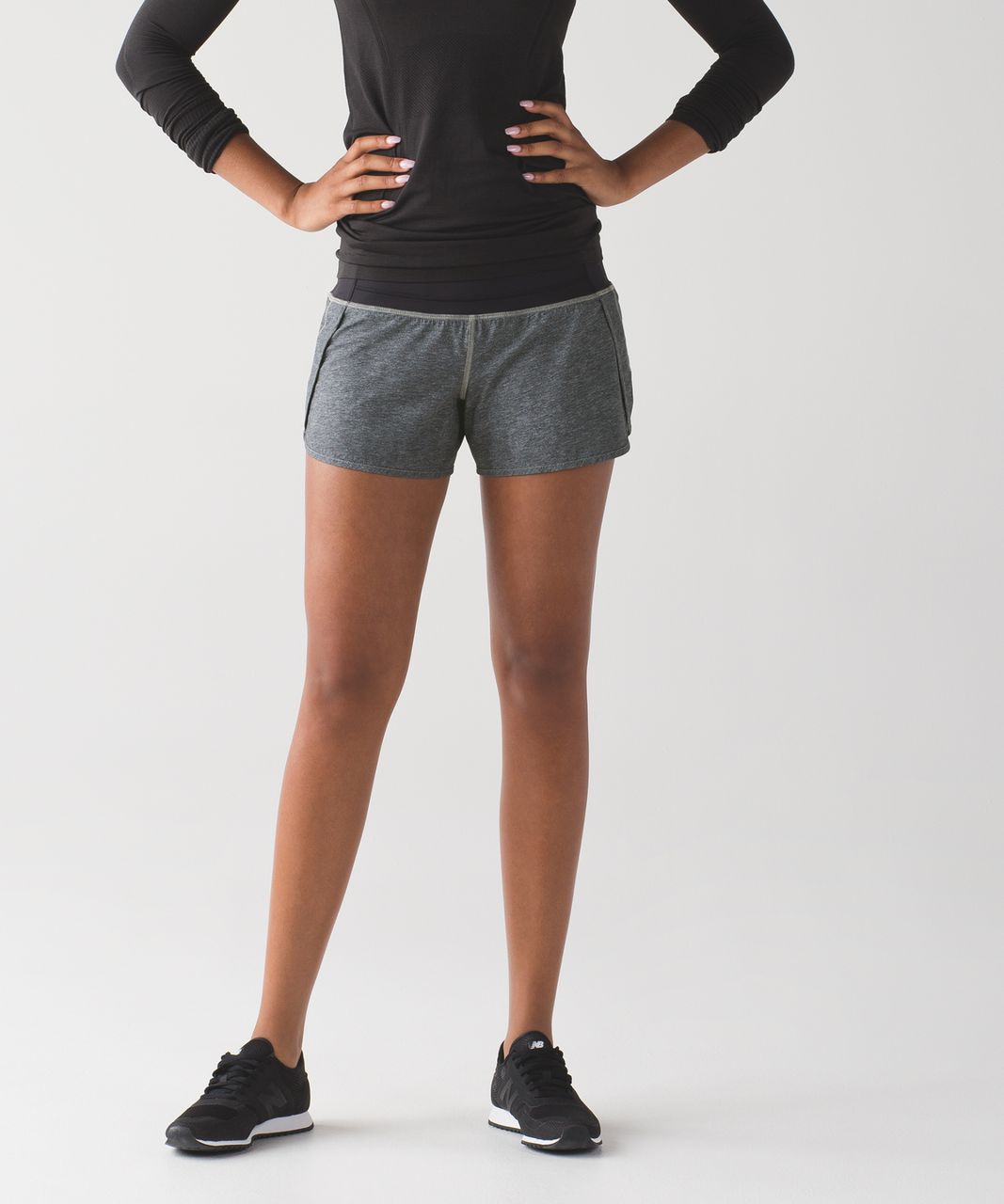 Lululemon Run Times Short - Heathered Texture Printed Greyt Deep Coal / Black