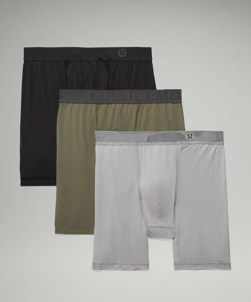 Lululemon Mixed Boxer 7" *3 Pack - Black / Rhino Grey / Medium Olive