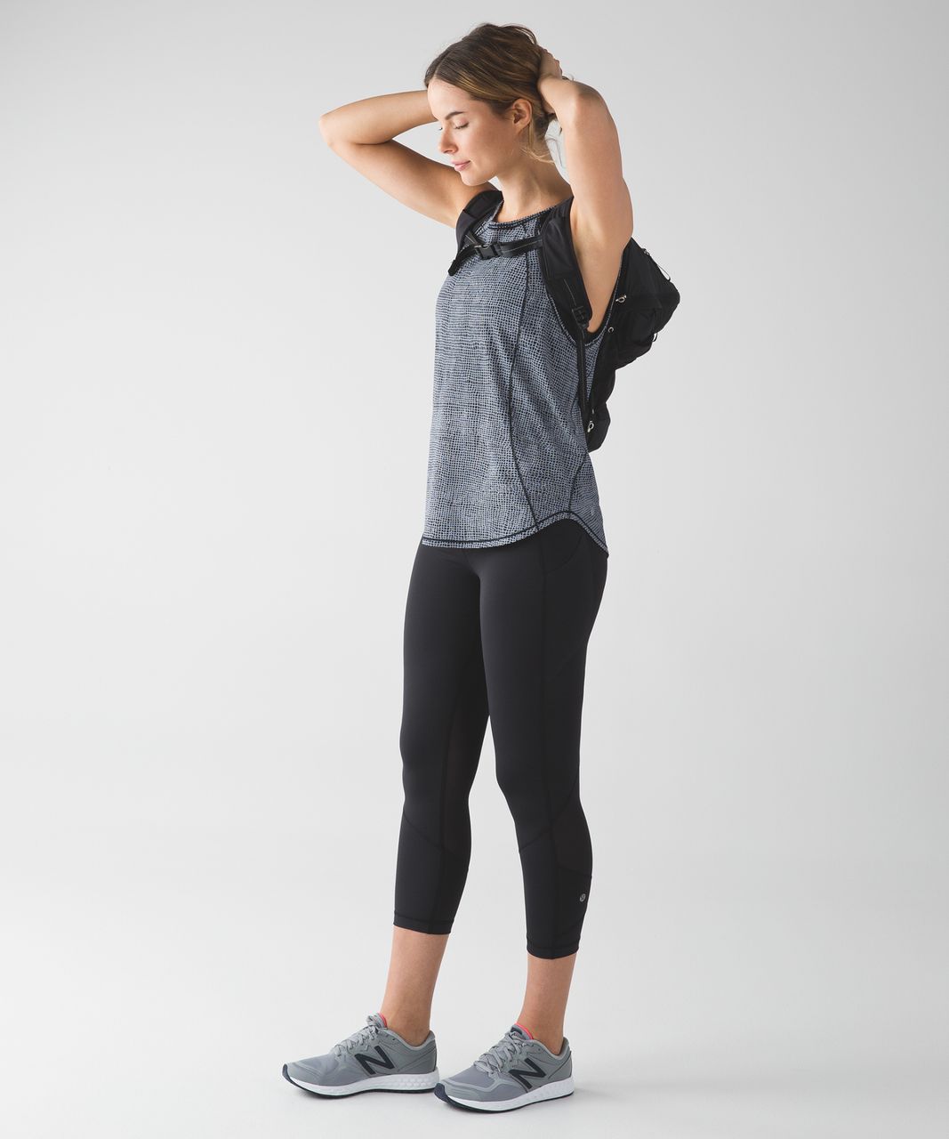 Lululemon Sculpt Tank - Fall Net White Black / Black