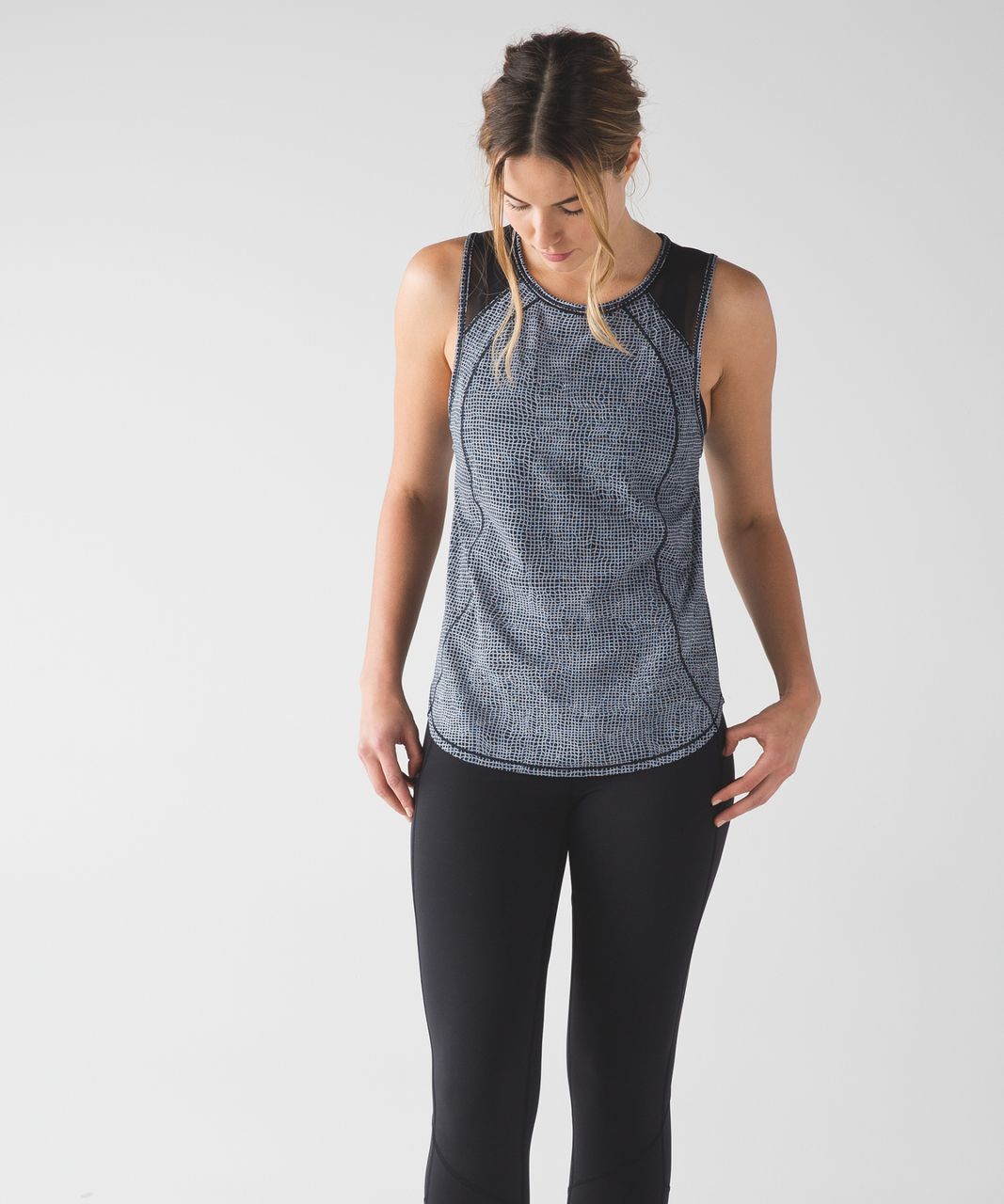 Lululemon Sculpt Tank - Fall Net White Black / Black