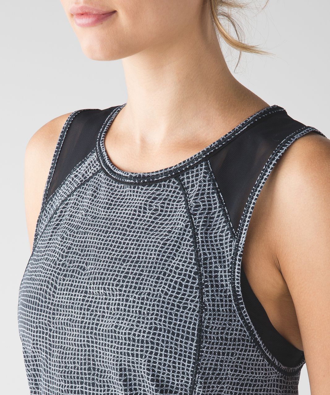 Lululemon Sculpt Tank - Fall Net White Black / Black