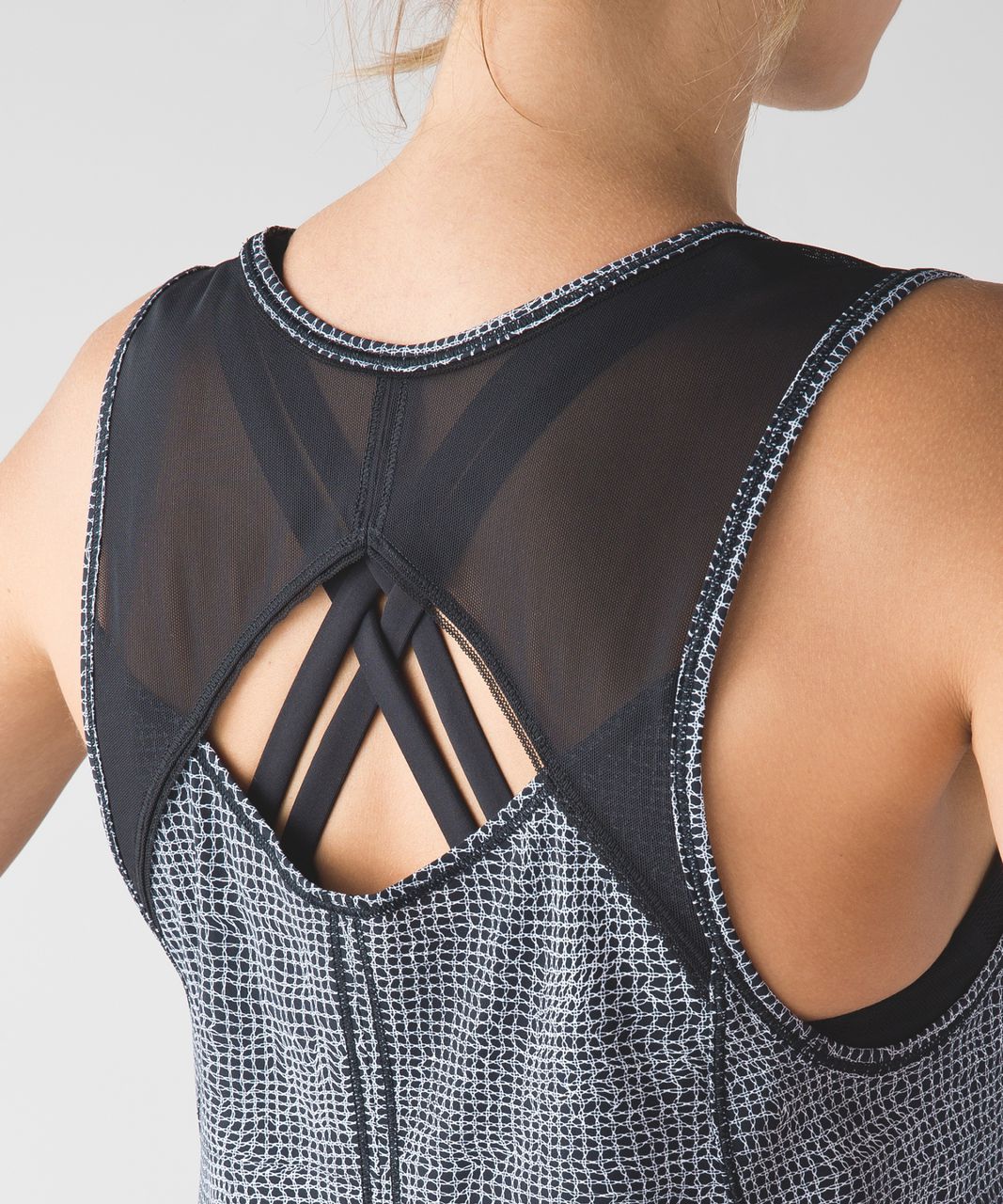 Lululemon Sculpt Tank - Fall Net White Black / Black