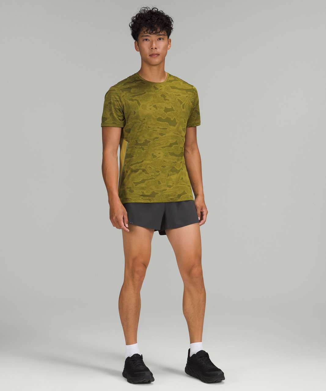 Lululemon Fast and Free Short Sleeve Shirt - Chroma Camo Auric Gold Juniper  Green - lulu fanatics