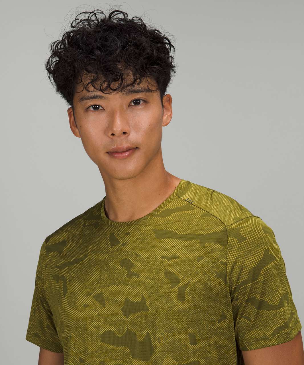 Lululemon Fast and Free Short Sleeve Shirt - Chroma Camo Auric Gold Juniper Green