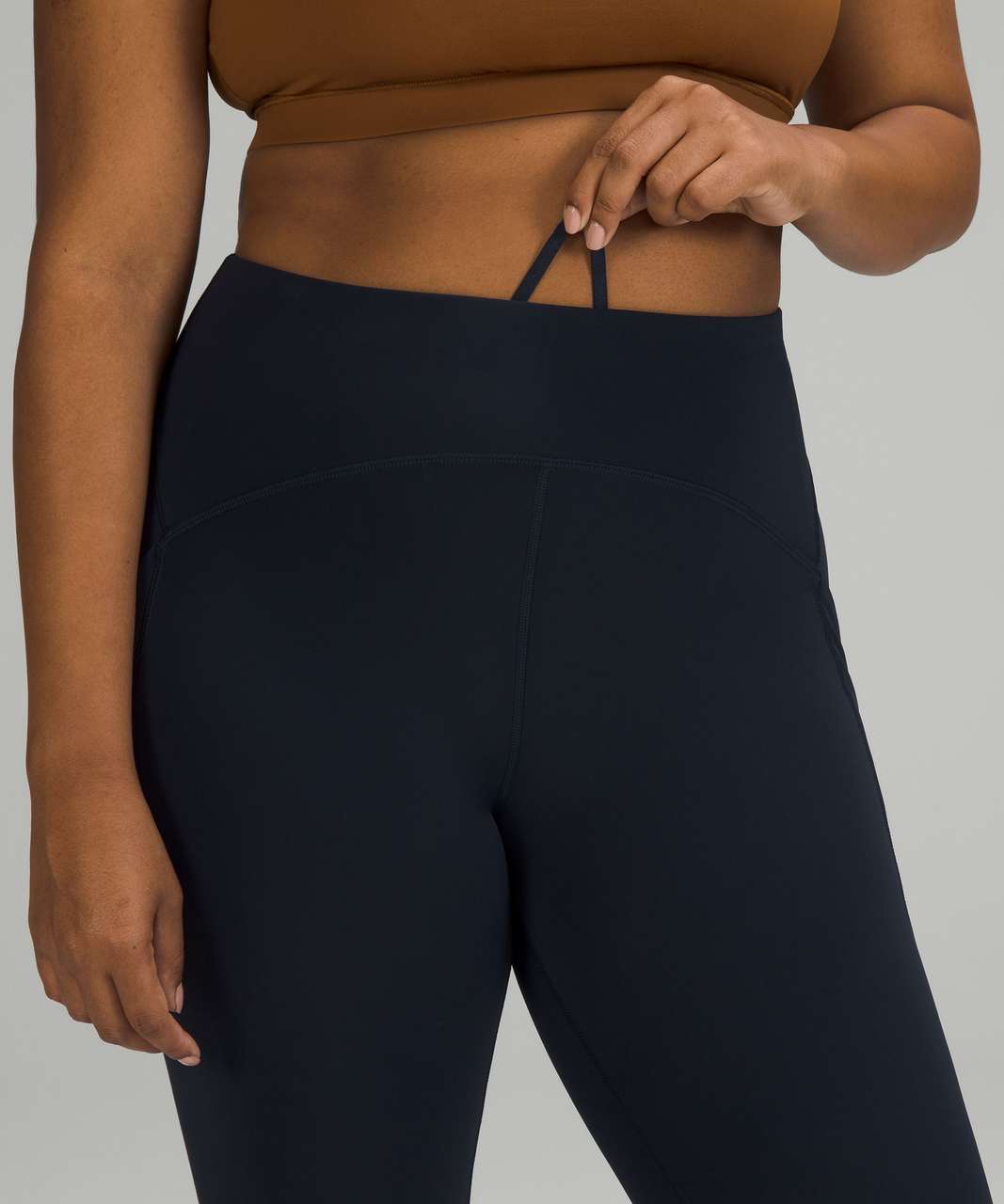 NWT Size 12 Lululemon Leggings With Pockets Power Thru High Rise Black 23”