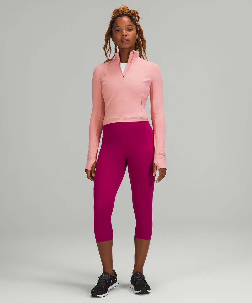 It's Rulu Run Cropped Half Zip *Ribbed, Vapor