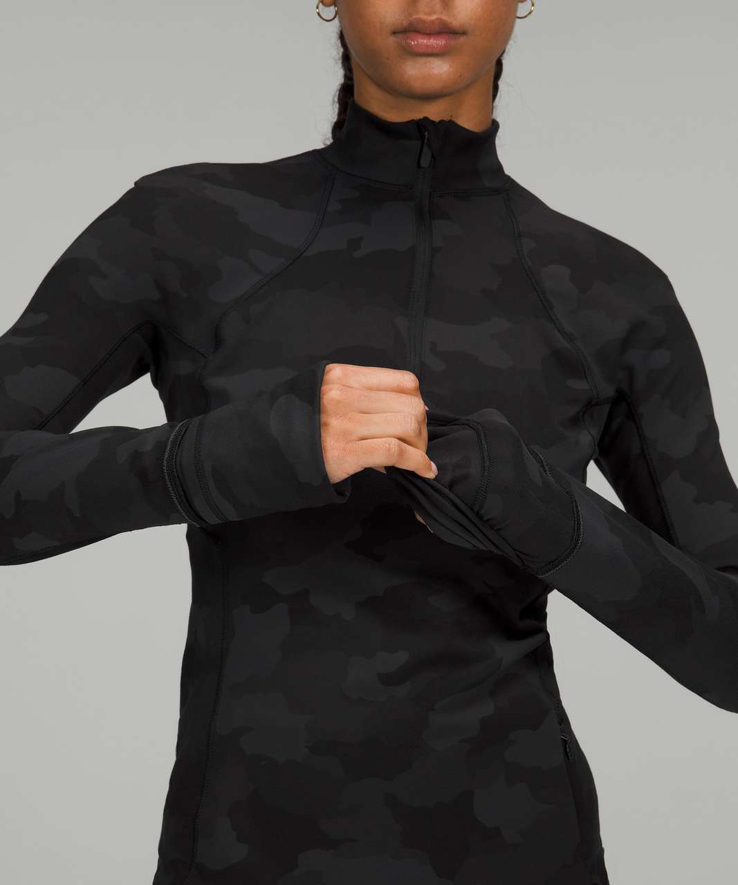 Lululemon Its Rulu Run Half Zip - Heritage 365 Camo Deep Coal Multi