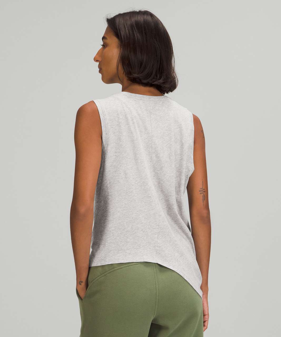 Lululemon Asymmetrical Side Cut-Out Tank Top - Nomad / Bone - lulu fanatics