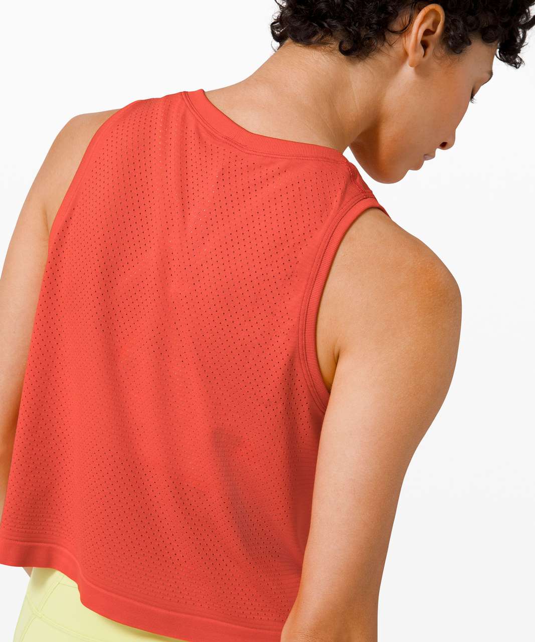 Lululemon Breeze By Muscle Crop Tank Top *logo - Carnation Red / Carnation Red