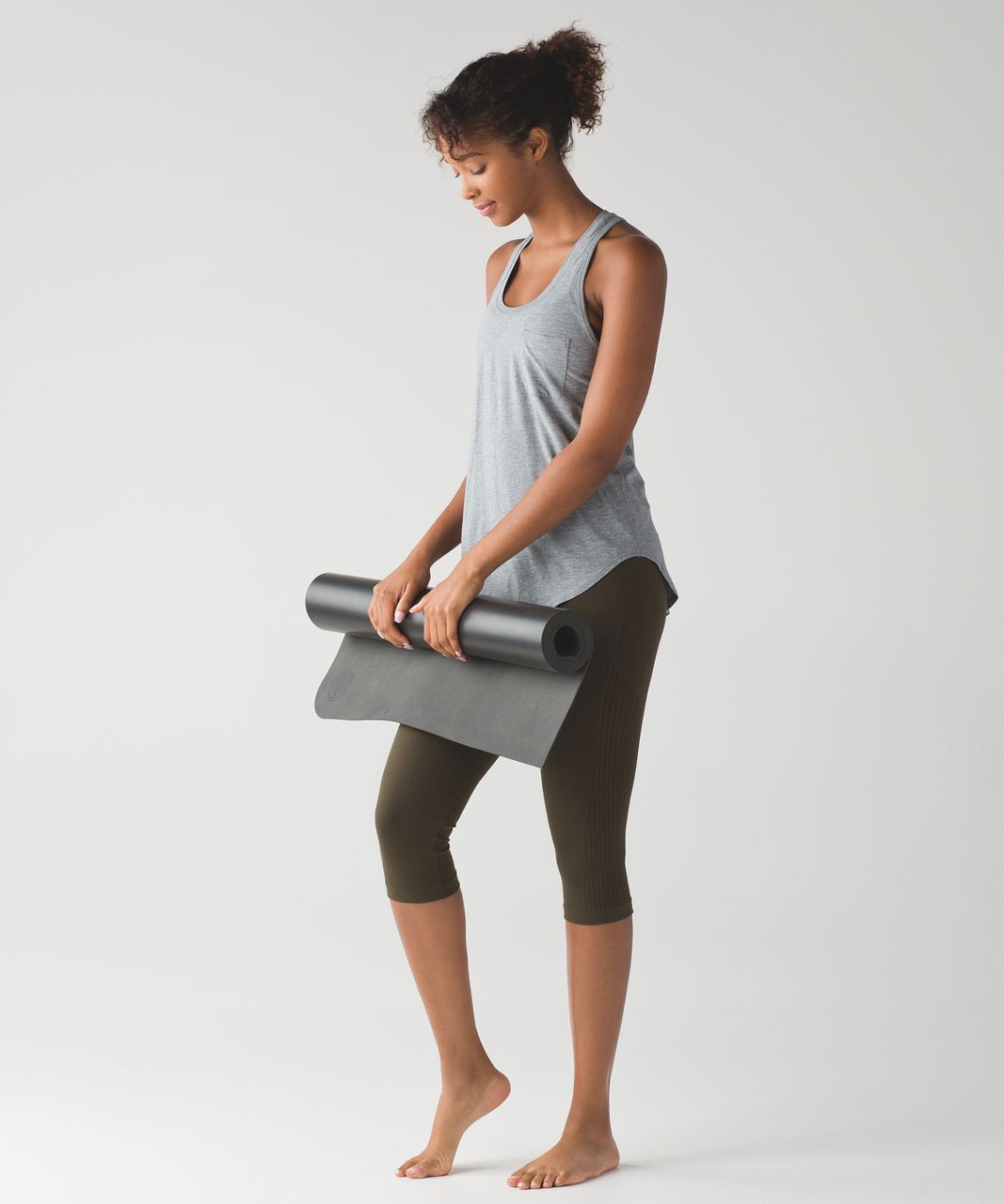 Lululemon Flow & Go Crop - Military Green