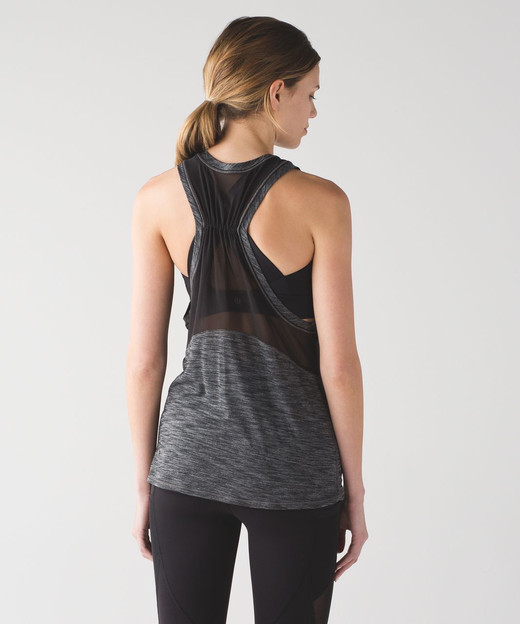 Lululemon Work The Circuit Tank - Heathered Black / Black - lulu fanatics