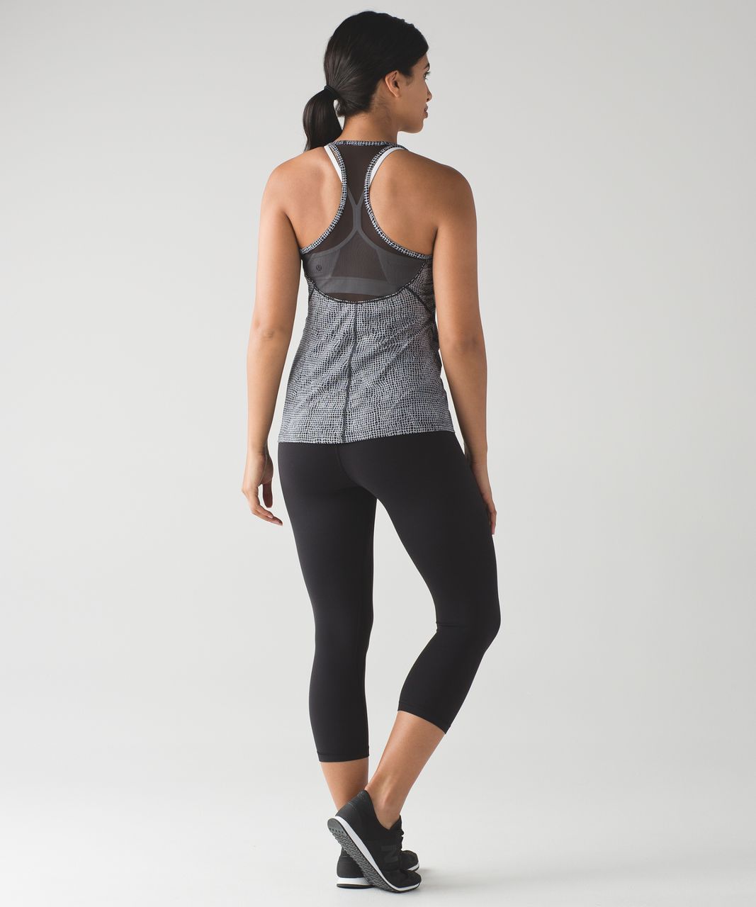 Lululemon Wild And Free Tank - Fall Net White Black / Black