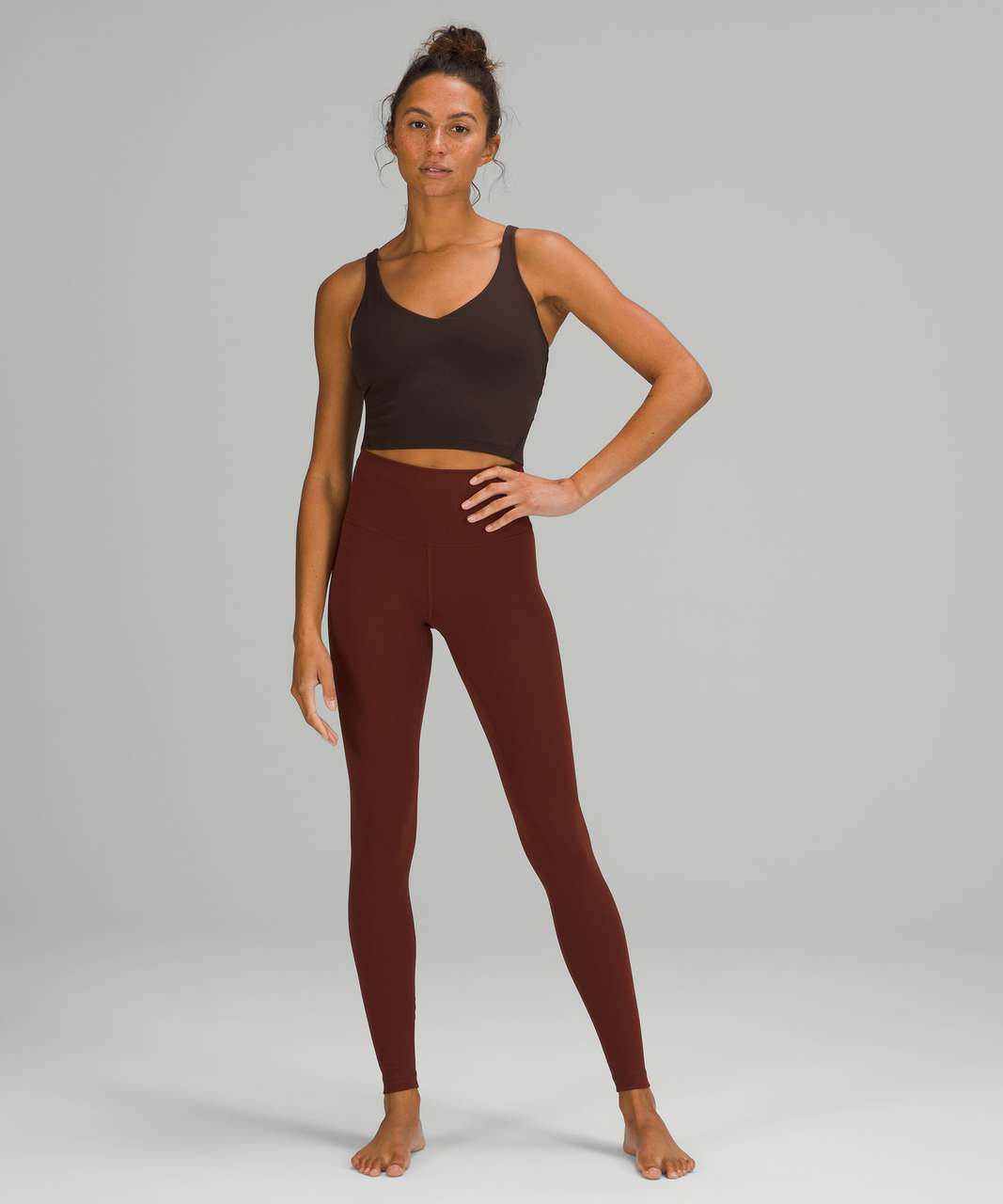 🤎Browns🤎French press align tank (6) also wearing : balance Athletica  cloud legging in cocoa (S) garage cropped zippie in fall acorn (XS) : r/ lululemon