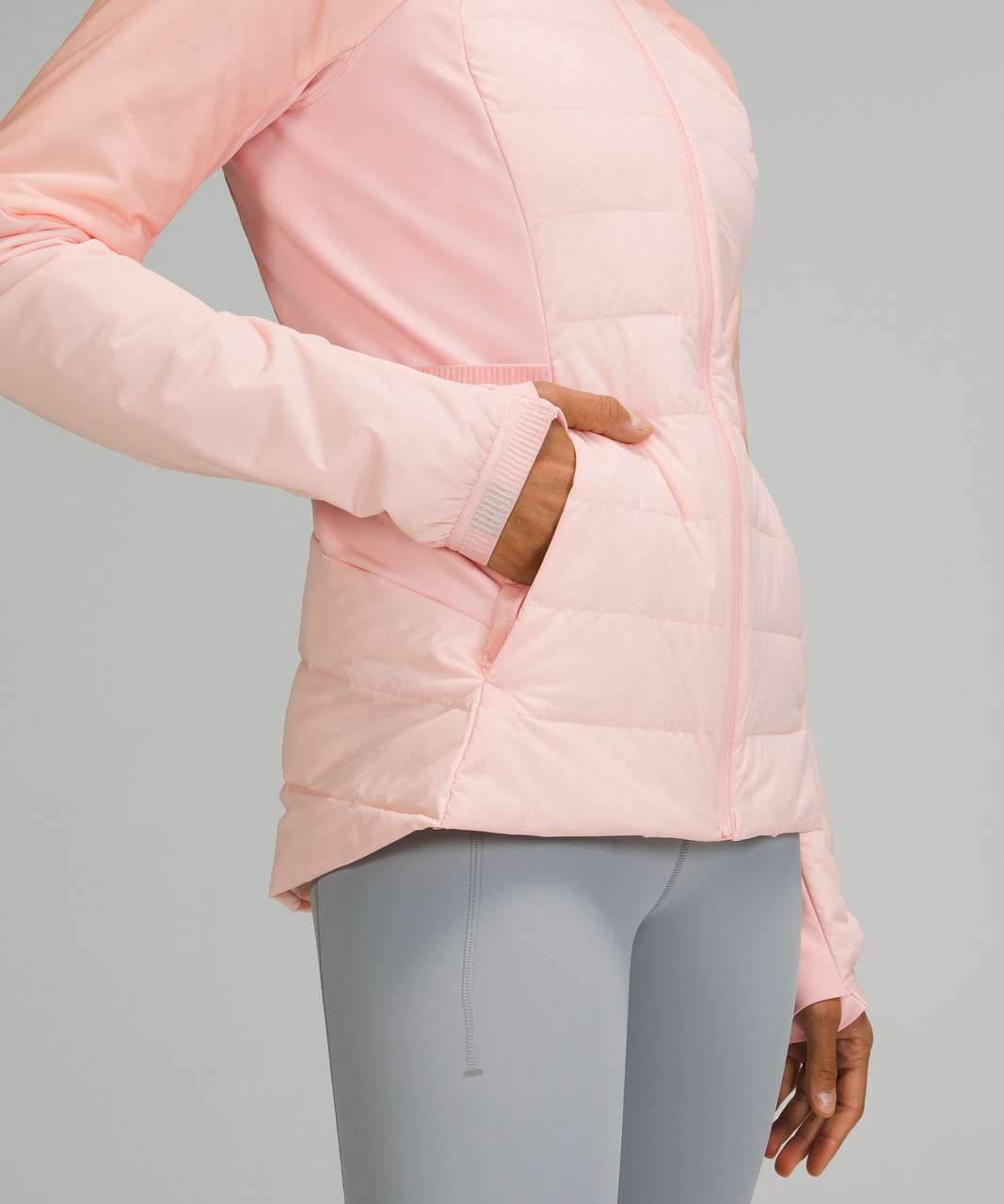 Lululemon Down For It All Jacket Full Zip Hood Size 8 Pink Mist