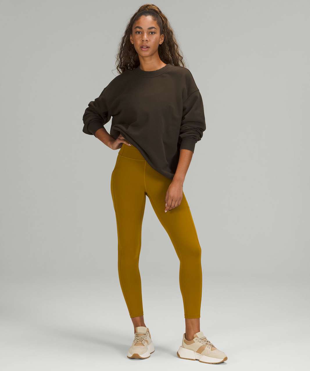 Lululemon Perfectly Oversized Crew - Dark Olive - lulu fanatics