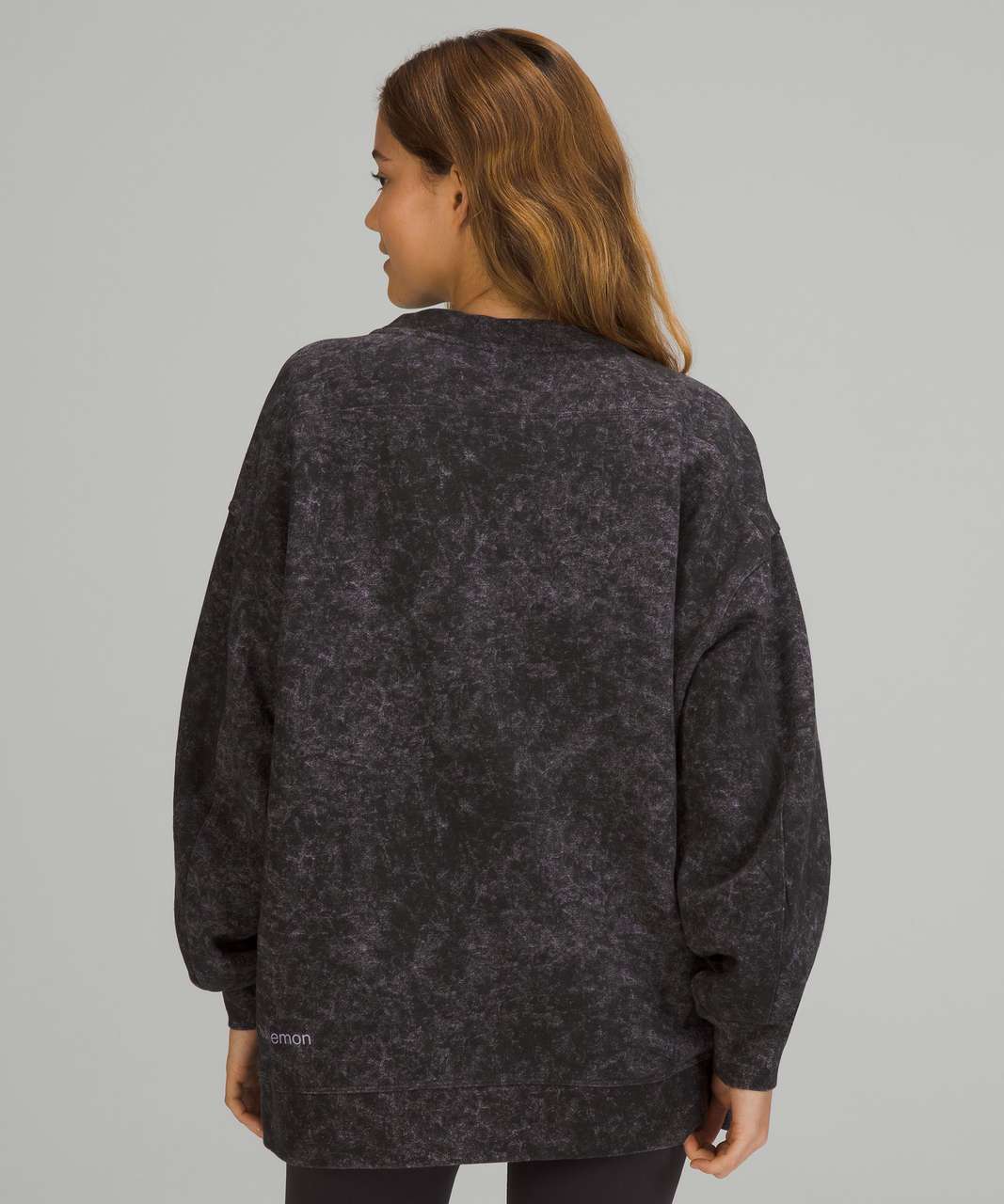 Lululemon Perfectly Oversized Crew - Denim Wash Print Dusky Lavender Black  - lulu fanatics