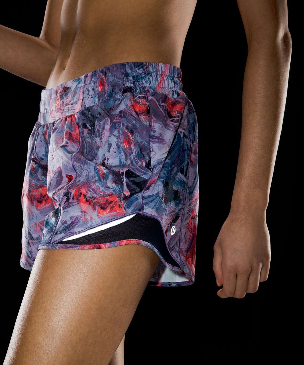 Lululemon Hotty Hot Low-Rise Lined Short 4" - Atmospheric Purple Multi / Classic Navy