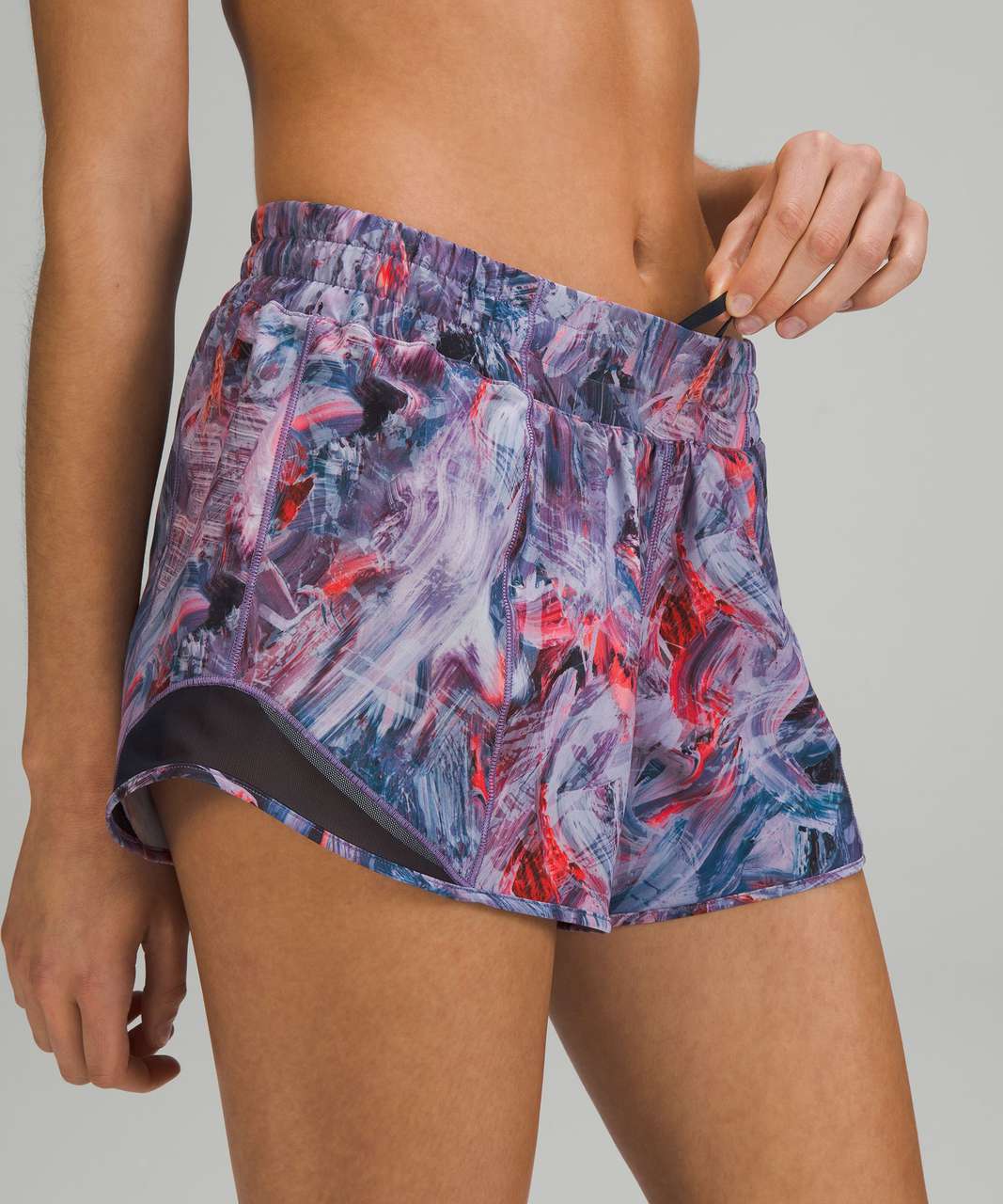 Lululemon Hotty Hot Low-Rise Lined Short 4" - Atmospheric Purple Multi / Classic Navy