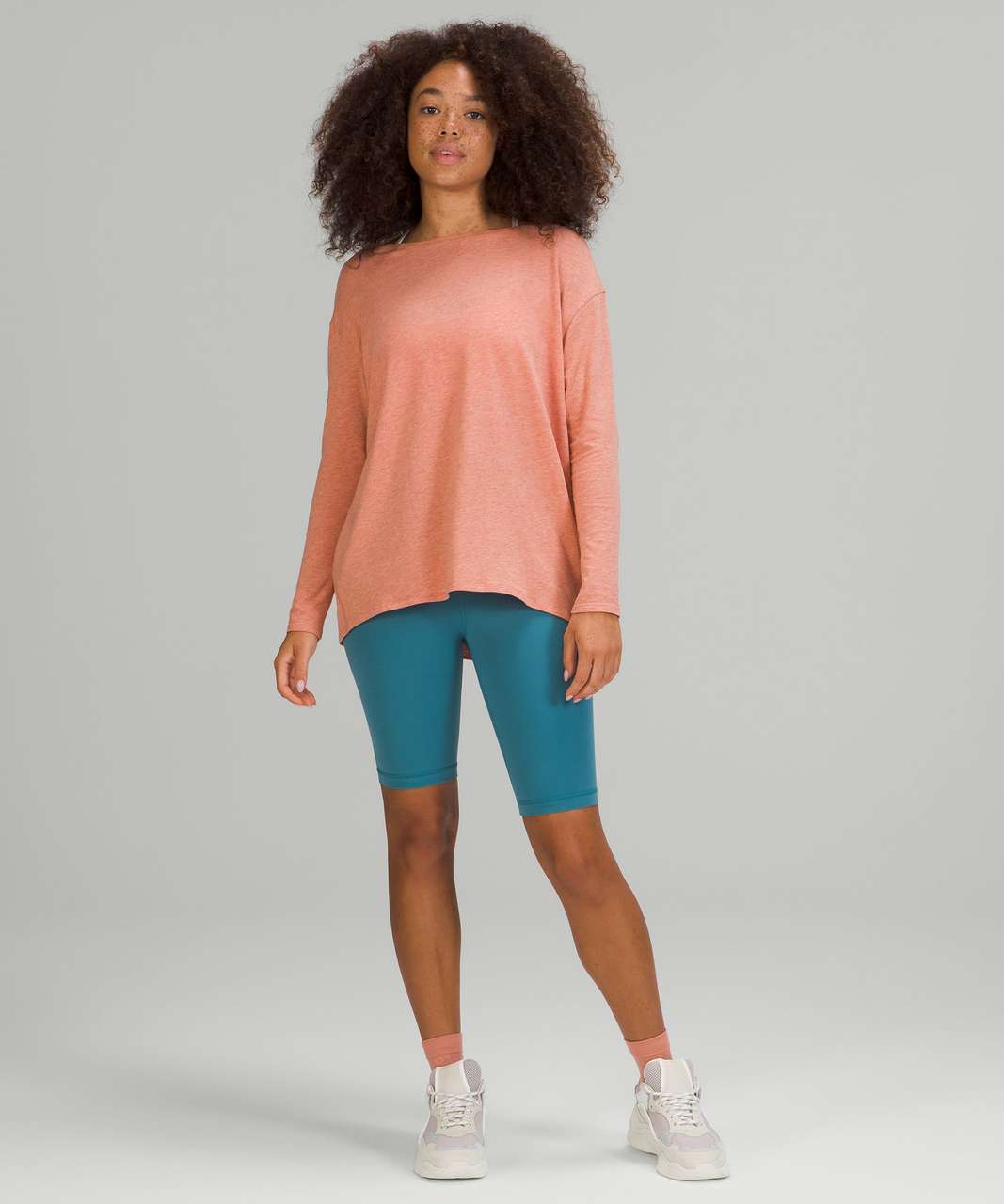 Lululemon Back in Action Long Sleeve Shirt - Heathered Pink Savannah