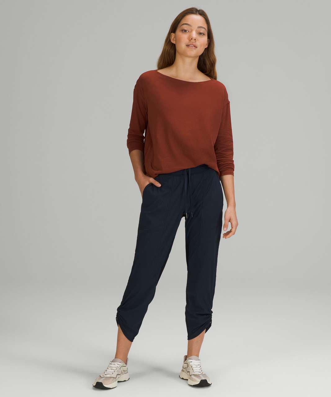 Lululemon Cotton-Cashmere Knit Mid-Rise Jogger - Heathered Black - lulu  fanatics