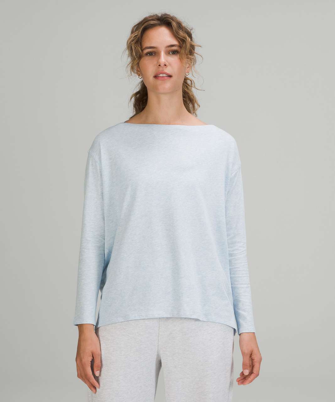 Lululemon Back in Action Long Sleeve Shirt - Heathered Blue Linen