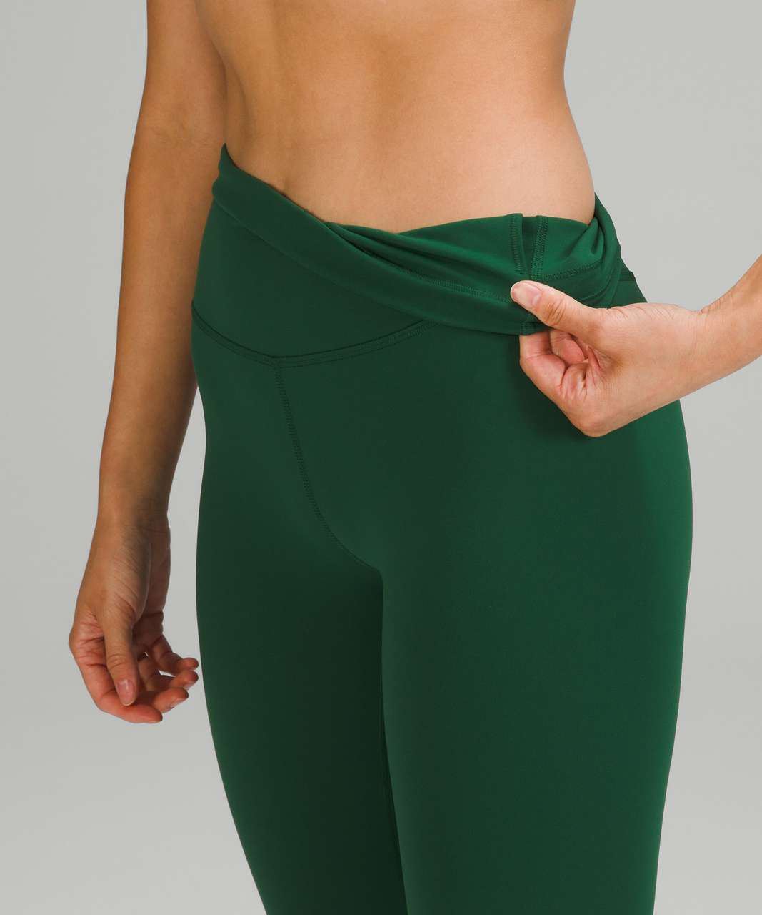 Lululemon Wunder Train High-Rise Crop 23 - Everglade Green - lulu fanatics