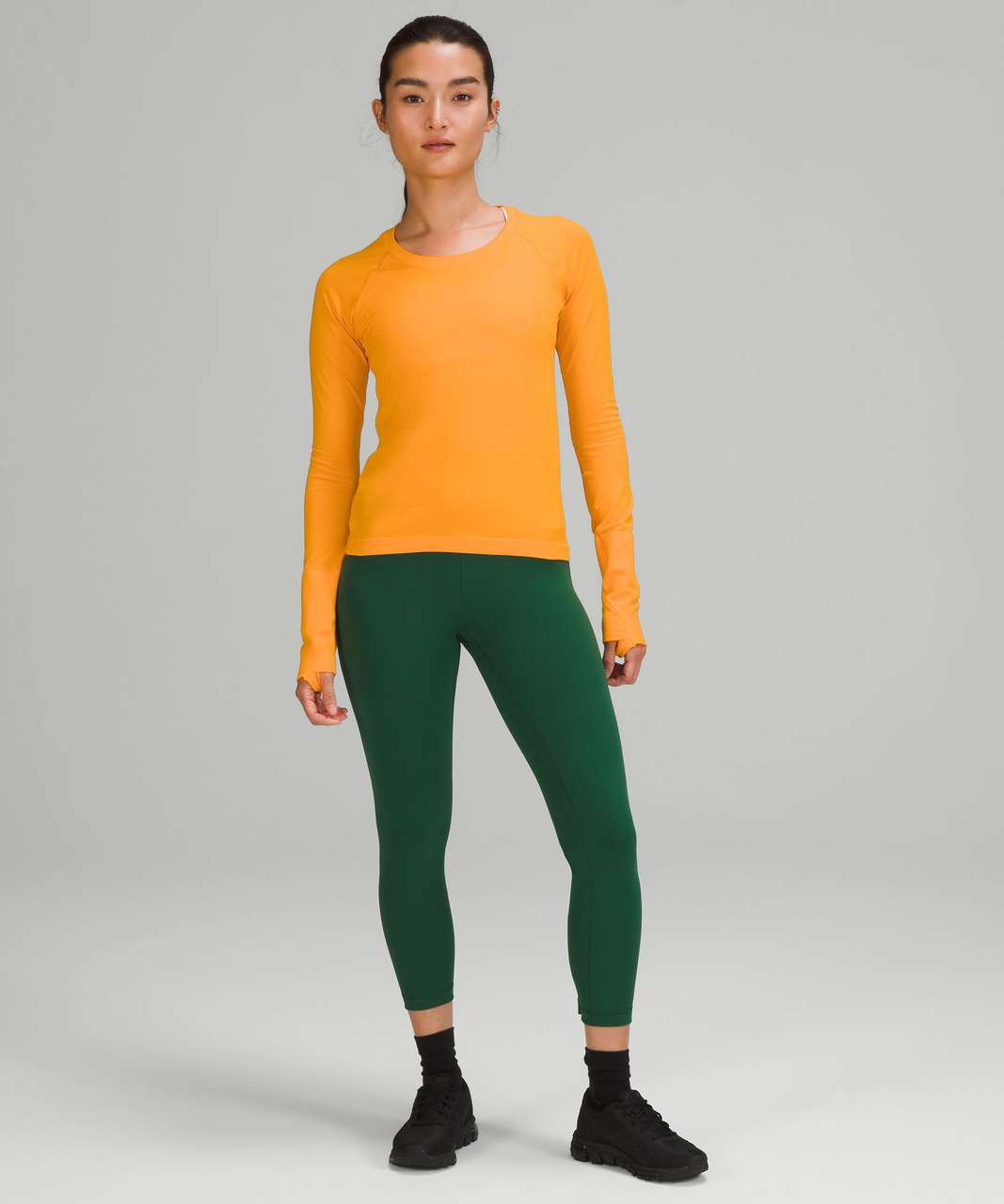 Lululemon Wunder Train High-Rise Crop 23 - Everglade Green - lulu