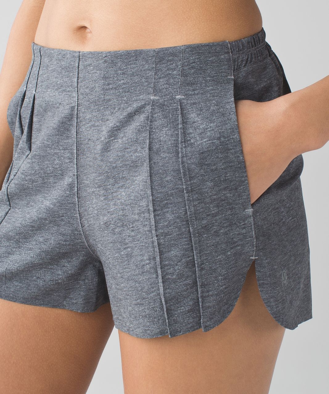 Lululemon &go Endeavor Short - Heathered Texture Printed Greyt Deep Coal