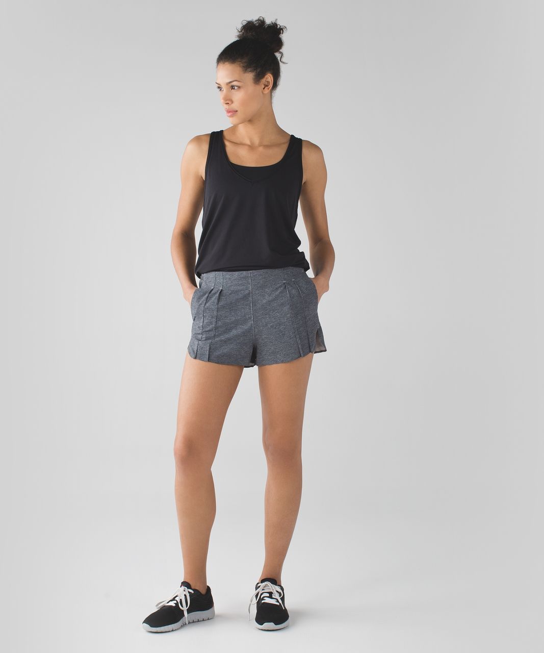 Lululemon &go Endeavor Short - Heathered Texture Printed Greyt Deep Coal