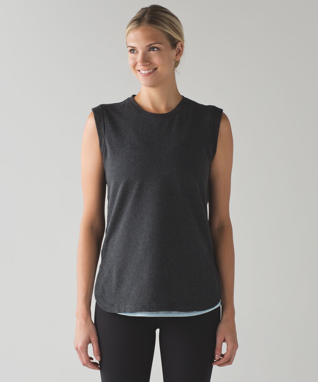 Lululemon All Time Tank - Heathered Black / Heathered Black - lulu fanatics