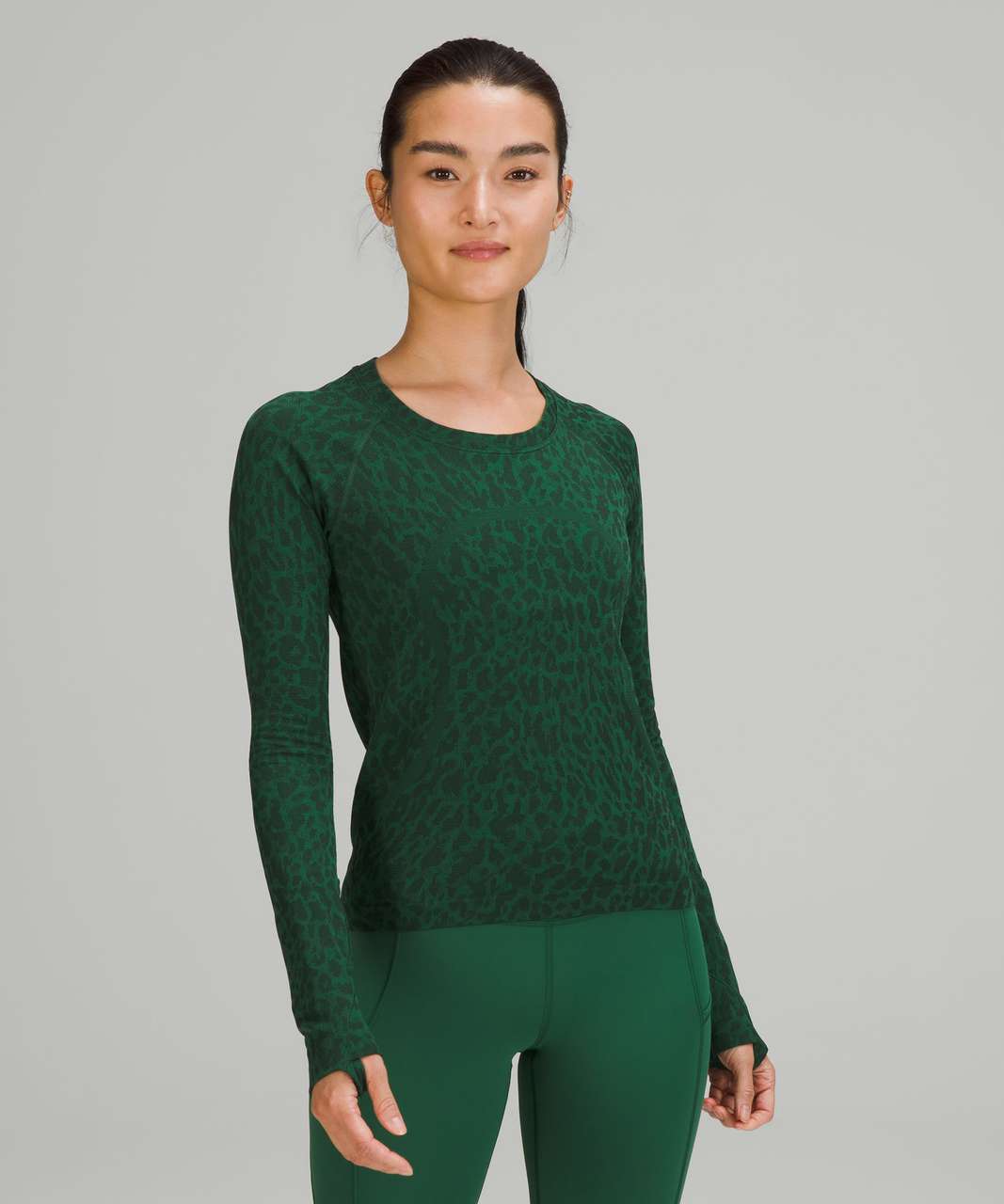 Lululemon Swiftly Tech Long Sleeve Shirt 2.0 *Race Length - Particolour Everglade Green / Black