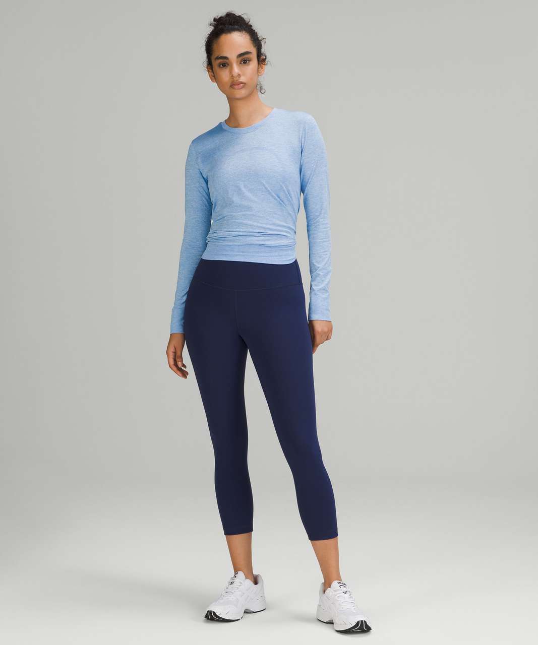 Lululemon Swiftly Relaxed Long Sleeve Shirt - Blue Nile / White