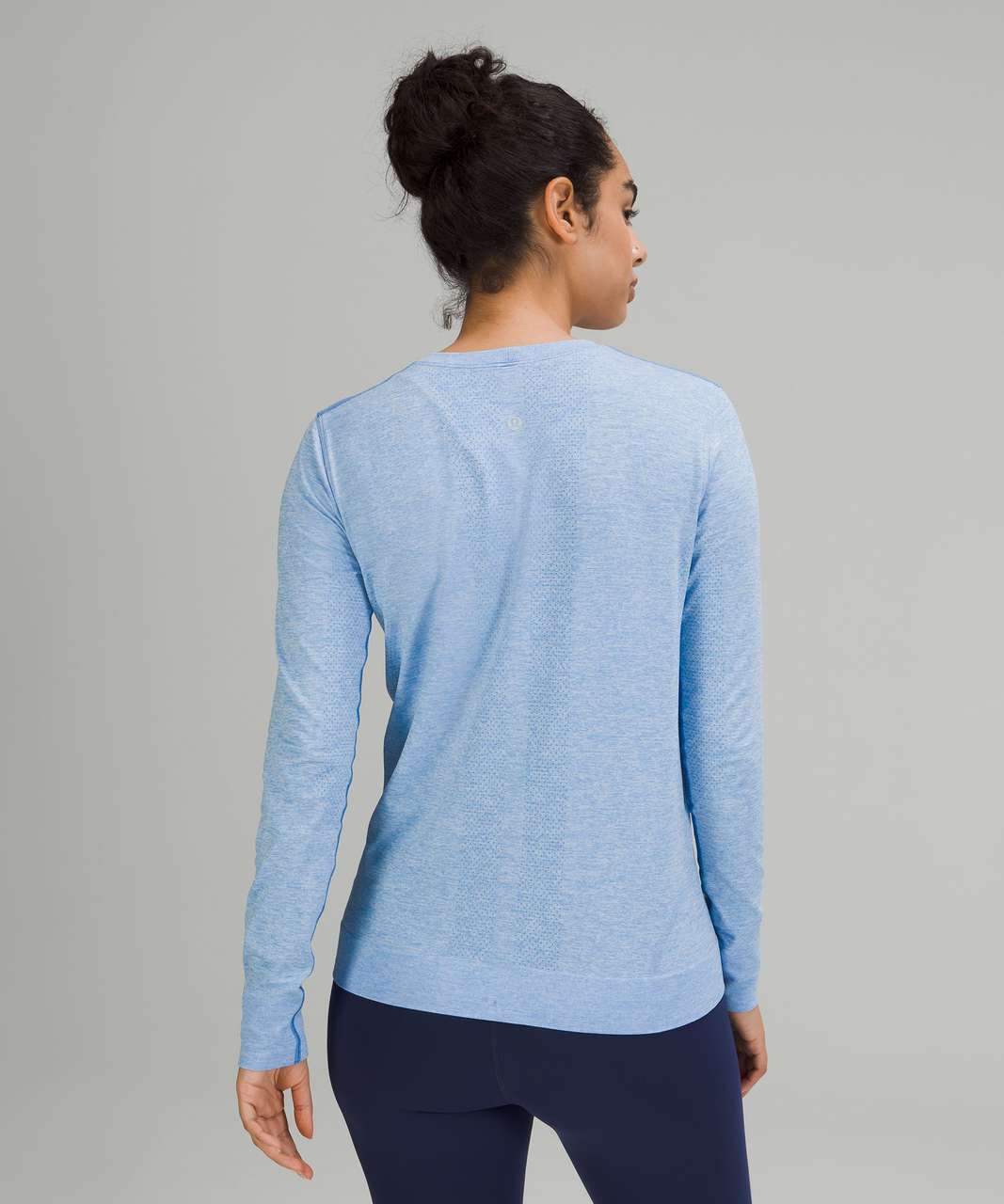 Lululemon Swiftly Relaxed Long Sleeve Shirt - Blue Nile / White - lulu  fanatics