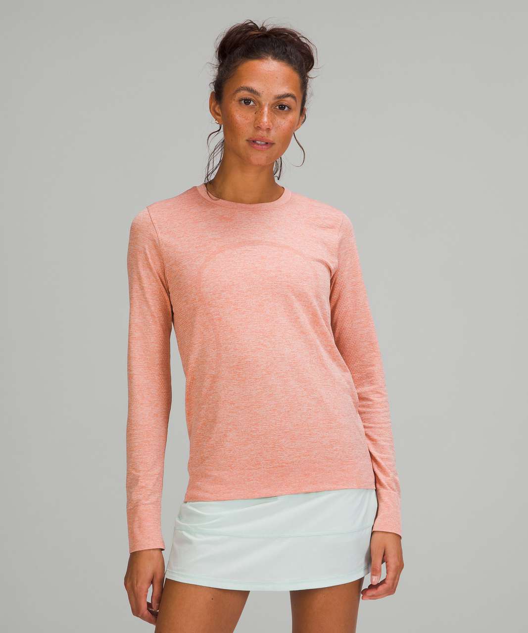 Lululemon Swiftly Relaxed Long Sleeve Shirt - Pink Savannah / White