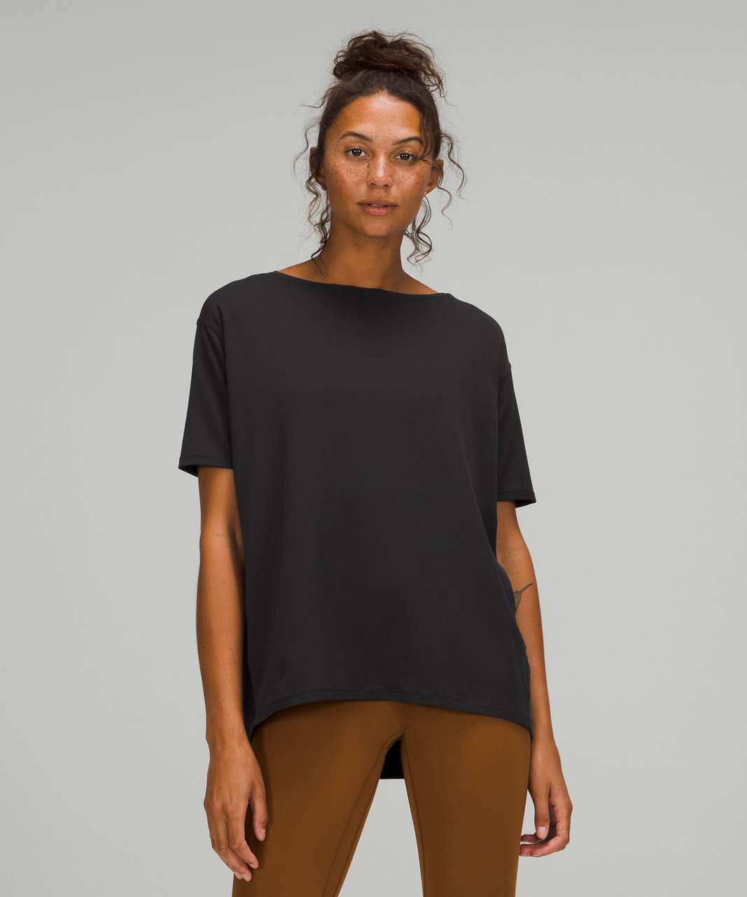 Lululemon Back in Action Short Sleeve Shirt *Nulu - Black - lulu fanatics