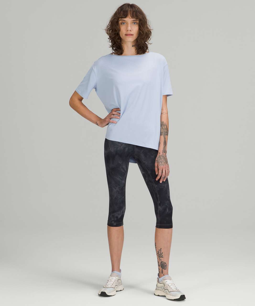 Lululemon Back in Action Short Sleeve Shirt *Nulu - Blue Linen - lulu  fanatics