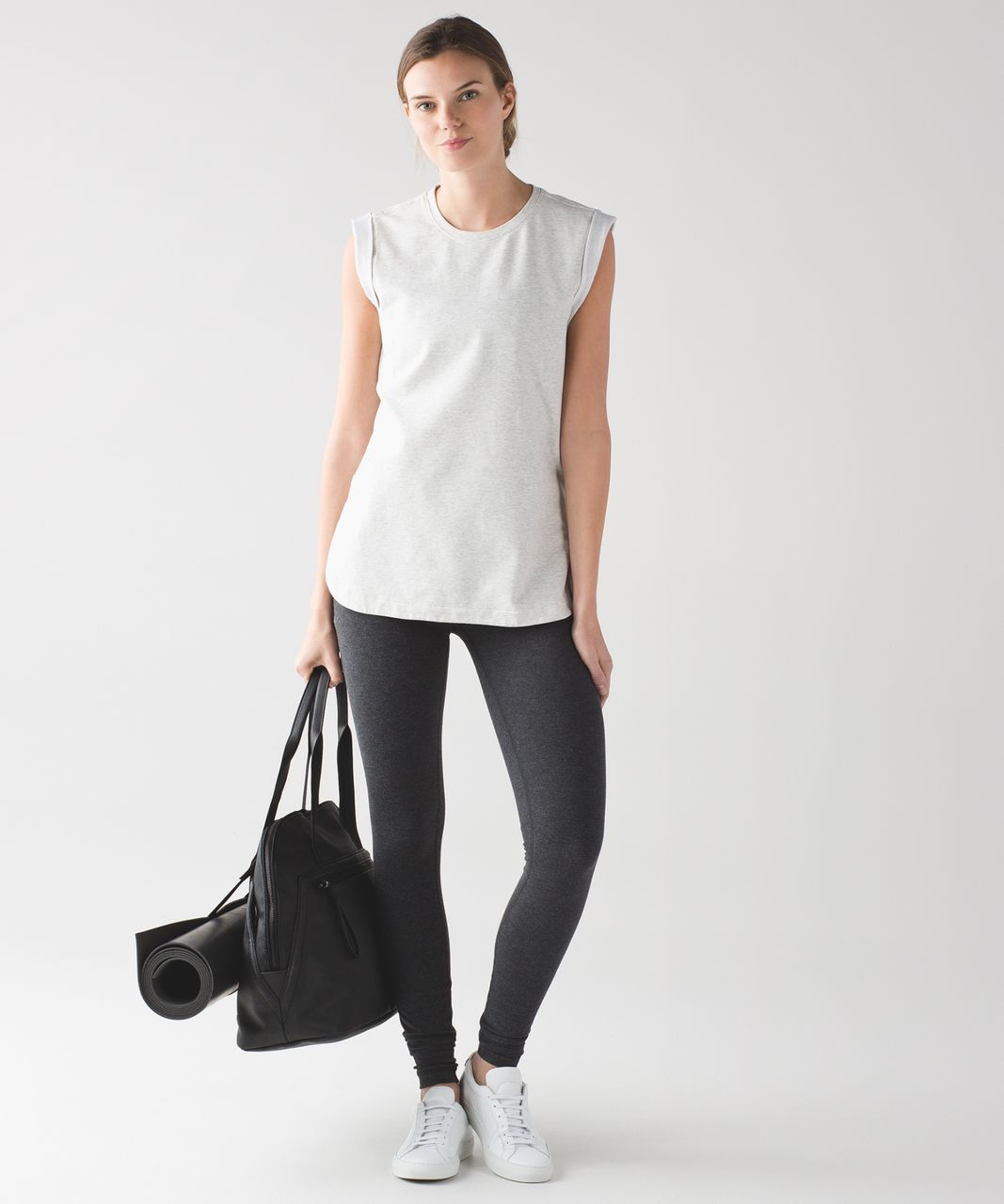 Lululemon All Time Tank - Heathered White / White