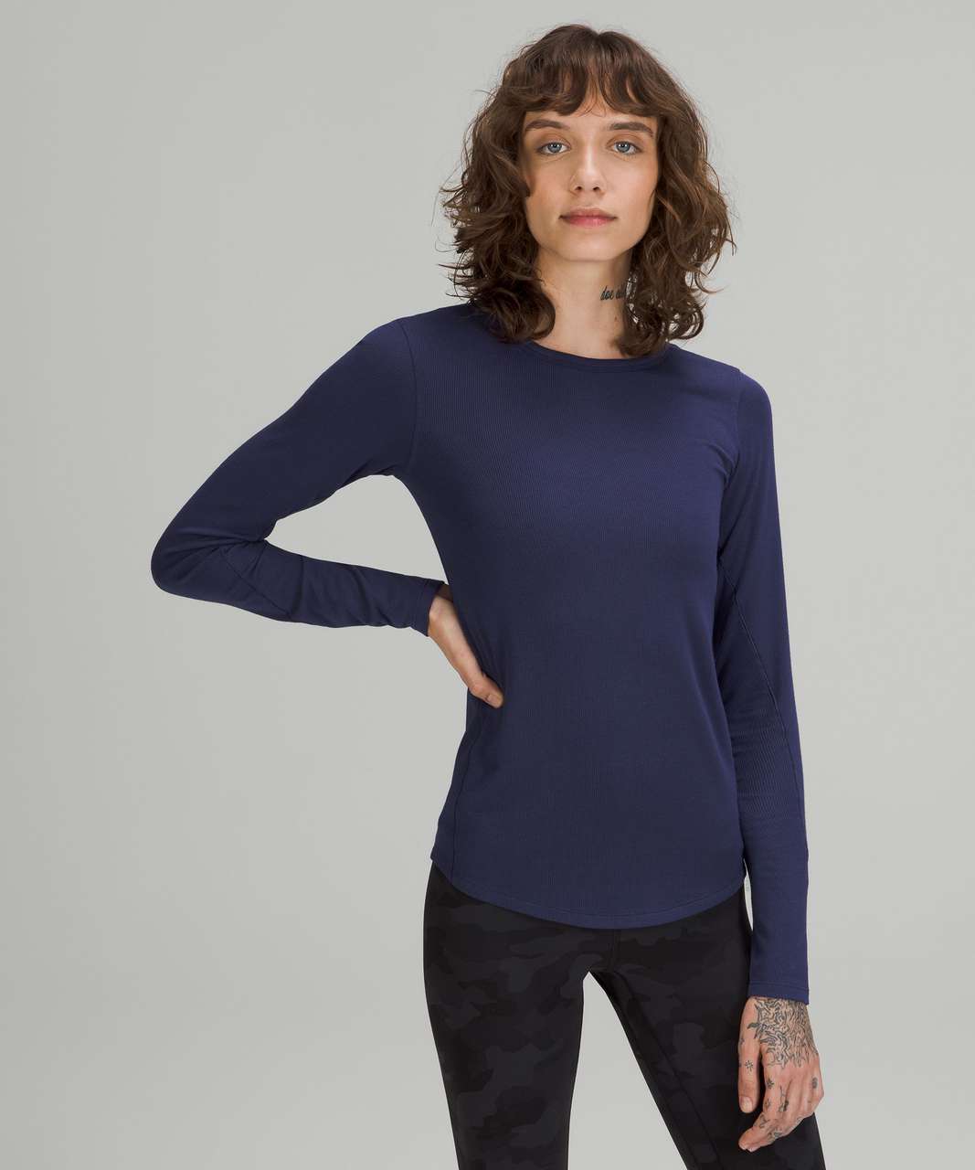 Lululemon Hold Tight Ribbed Long Sleeve Shirt - Night Sea