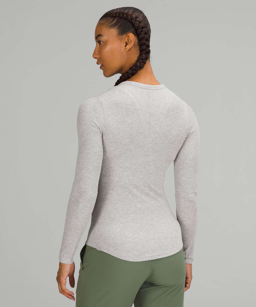 Lululemon Hold Tight Ribbed Long Sleeve Shirt - Heathered Core