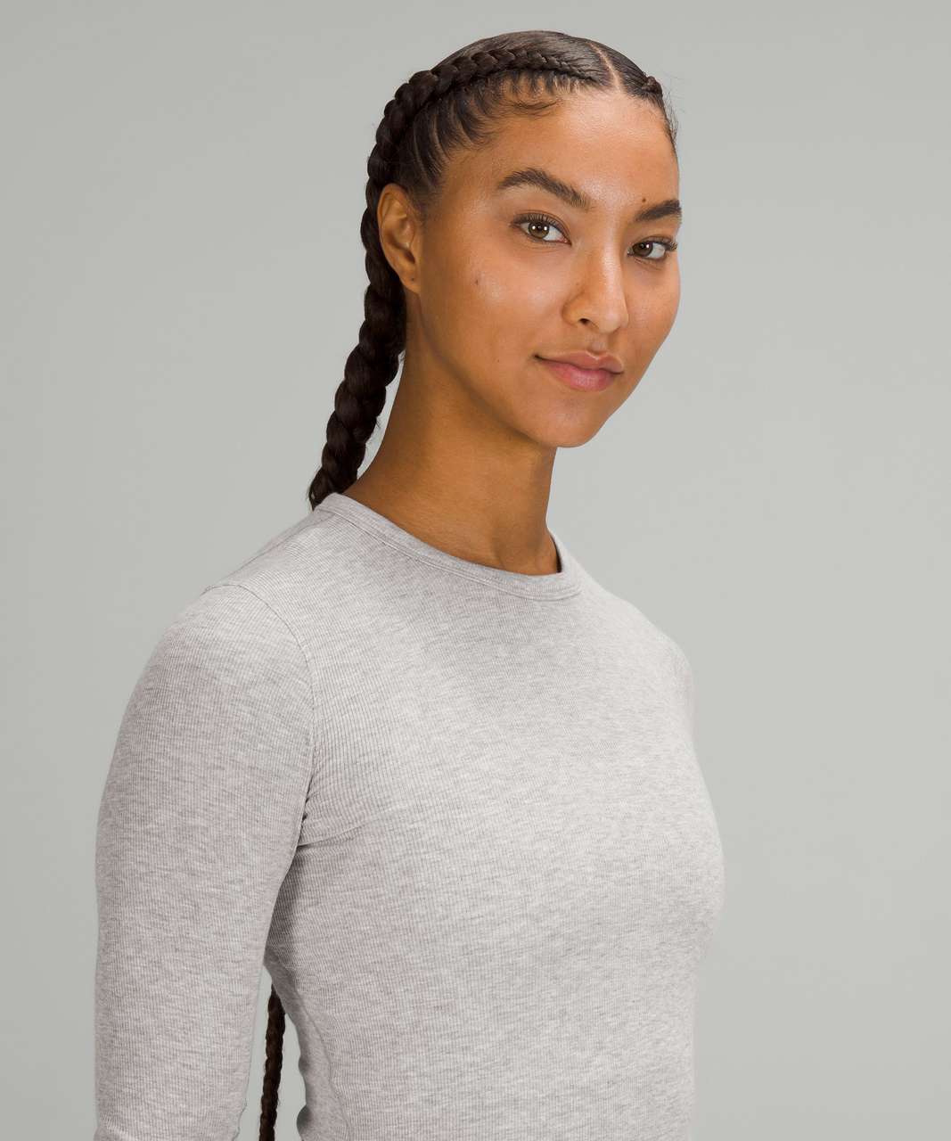 Lululemon Hold Tight Ribbed Long Sleeve Shirt - Heathered Core Light Grey