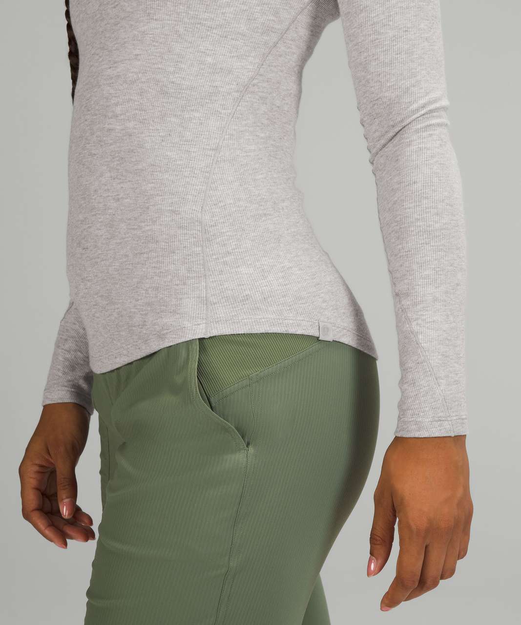 Lululemon Hold Tight Ribbed Long Sleeve Shirt - Heathered Core Light Grey