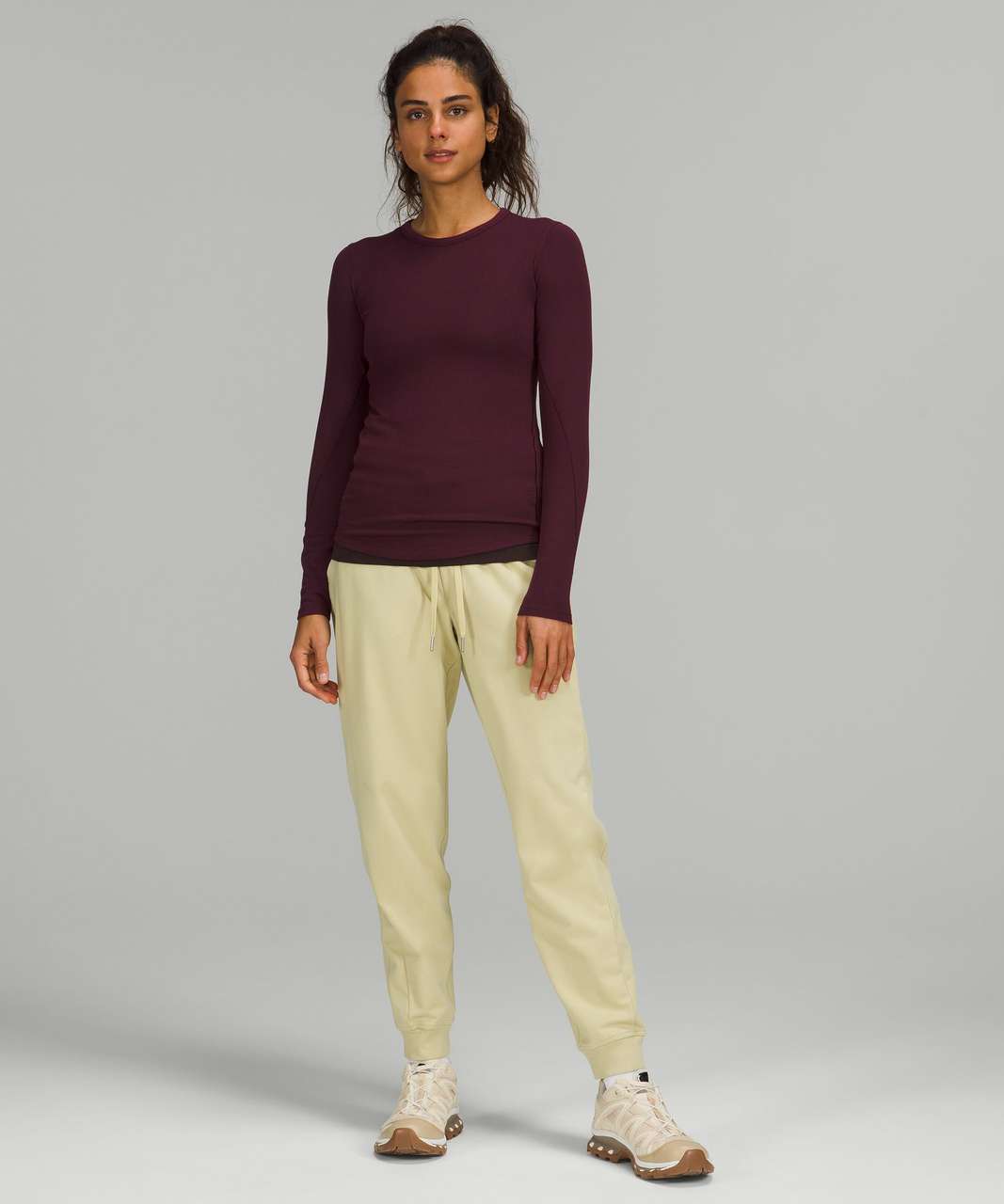 Lululemon Hold Tight Ribbed Long Sleeve Shirt - Cassis - lulu fanatics