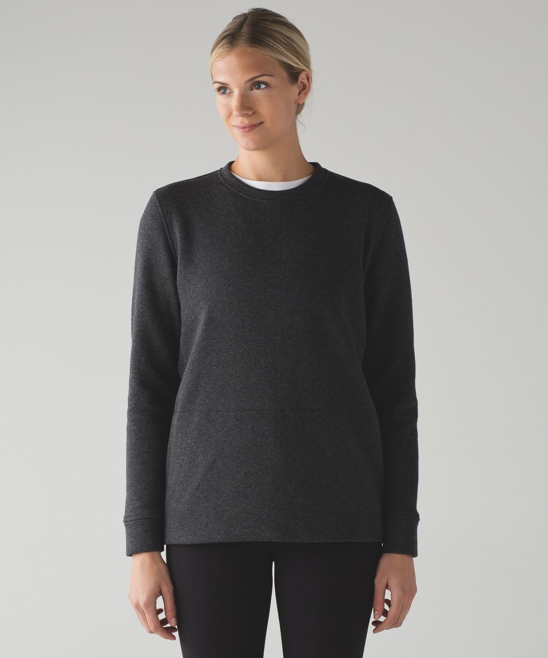 Lululemon Yes Fleece Pullover - Heathered Black / Black - lulu fanatics