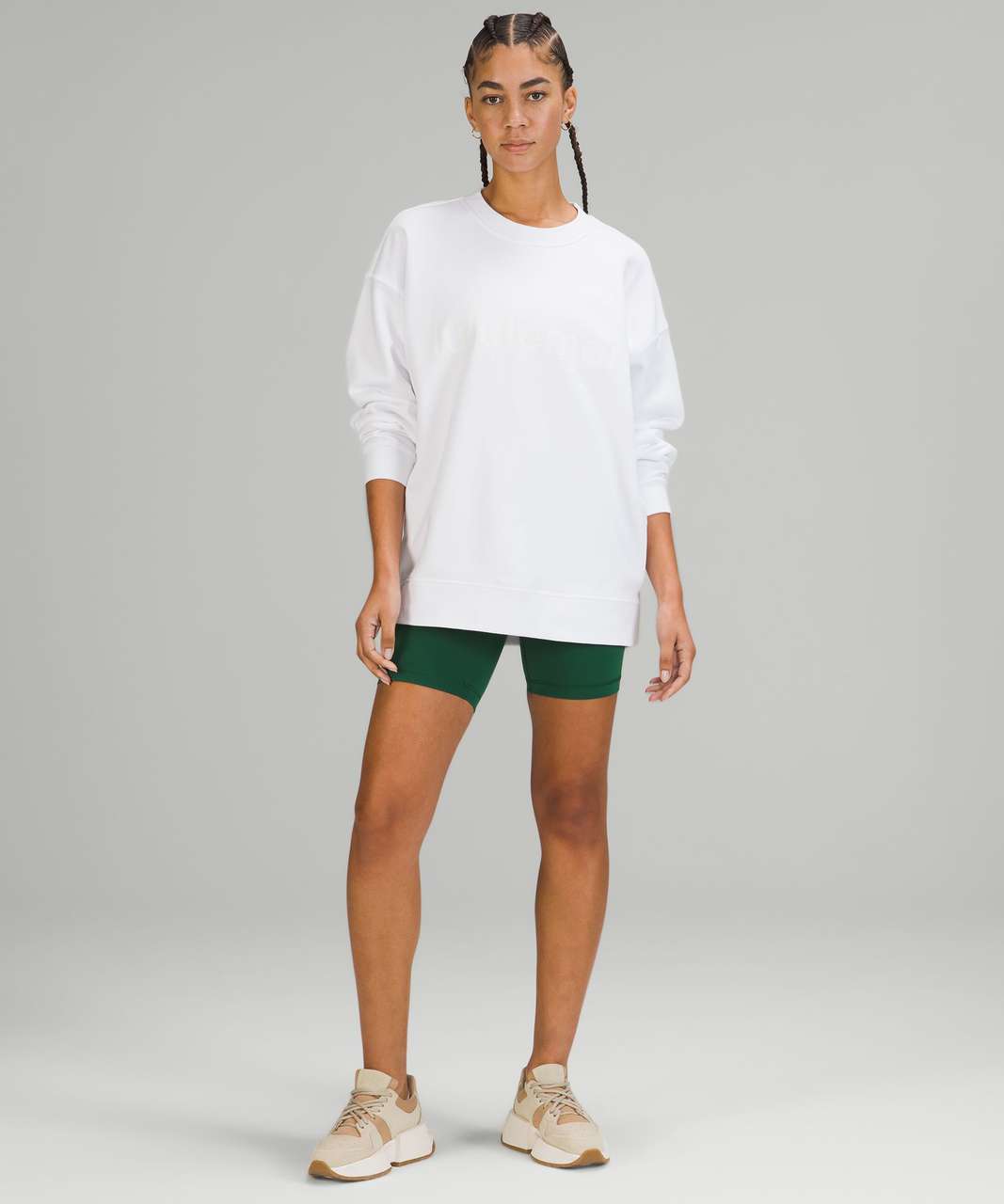 Lululemon Perfectly Oversized Crew *Graphic - White - lulu fanatics