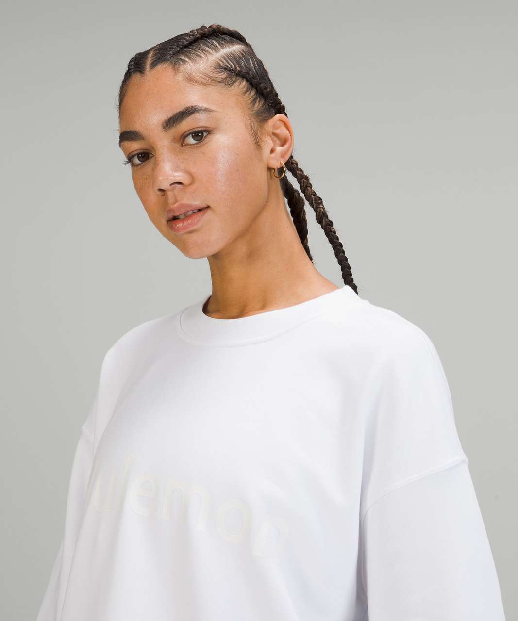 Lululemon Perfectly Oversized Crew *Graphic - White - lulu fanatics