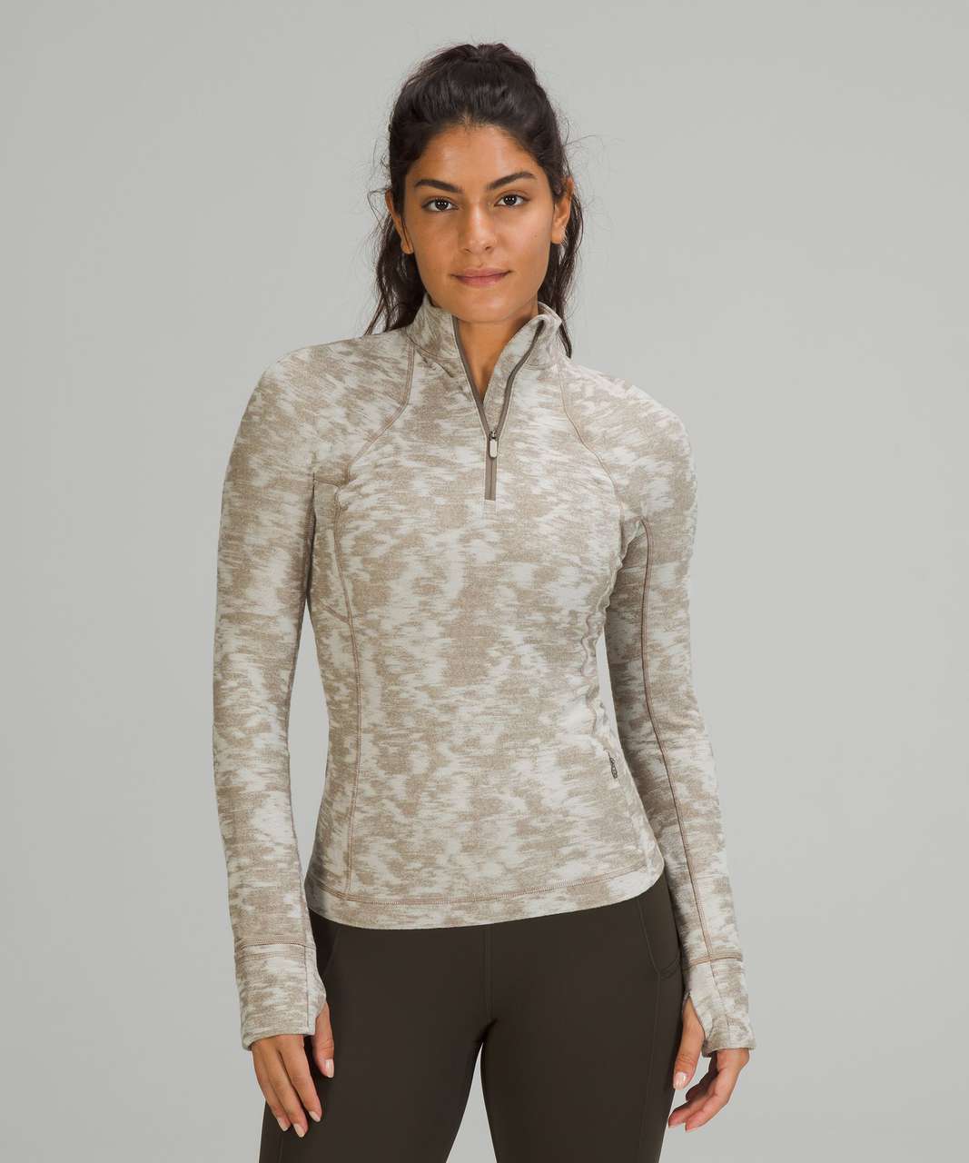 Lululemon Its Rulu Run Half-Zip - Data Rush Mini Jacquard White Opal Rover