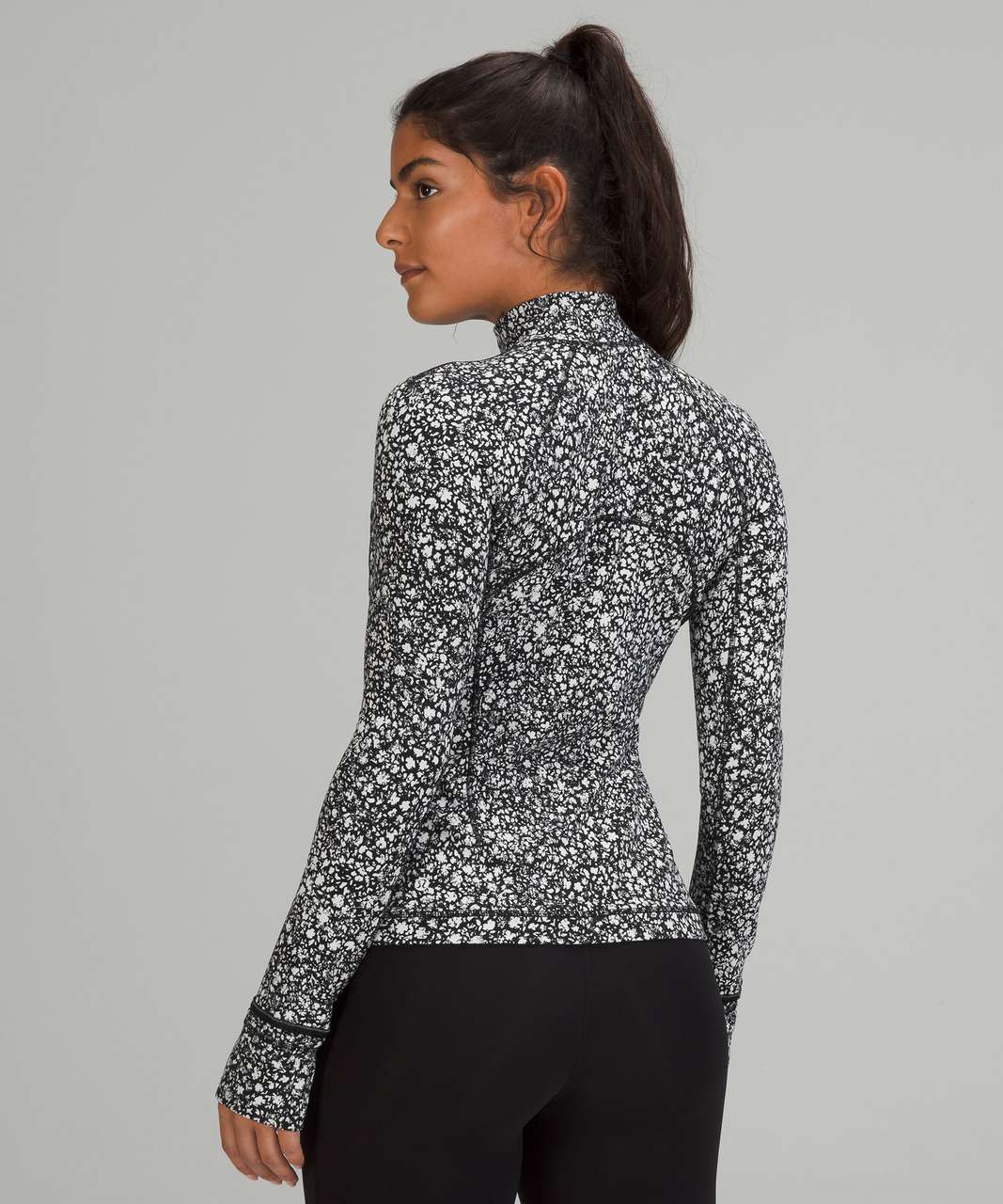 Lululemon Its Rulu Run Half-Zip - Venture Floral Alpine White Black